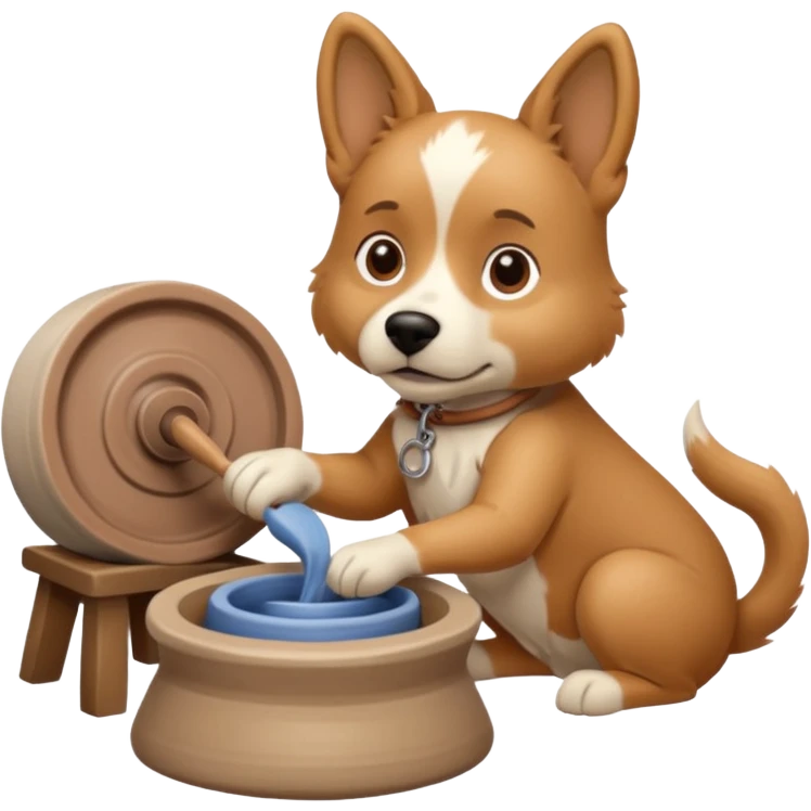 A dog behind Pottery wheel emoji