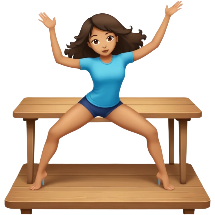 Mixed race girl twerking on a table emoji