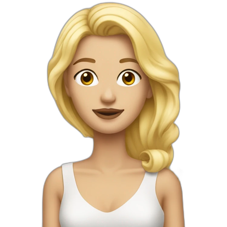 Une jolie blonde qui fais un Proute emoji