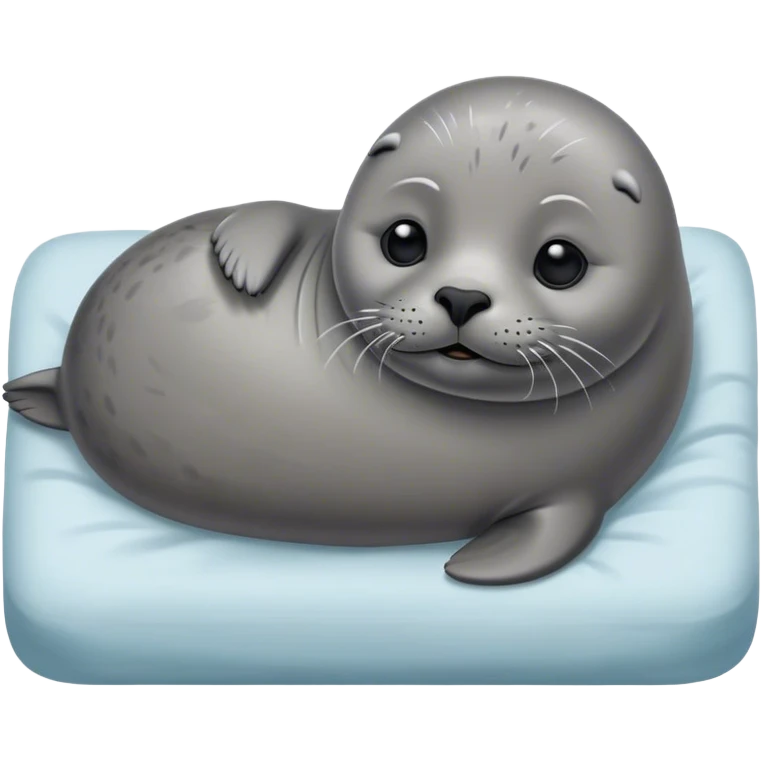 A lazy seal in bed dreams of a vacation in Paris. emoji