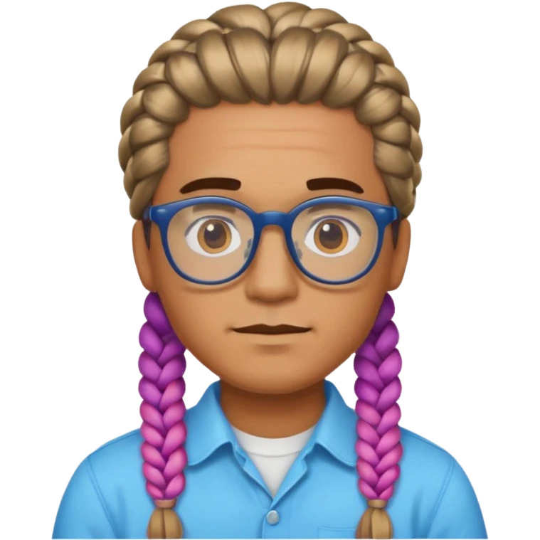 colorful braided hair man with glasses emoji