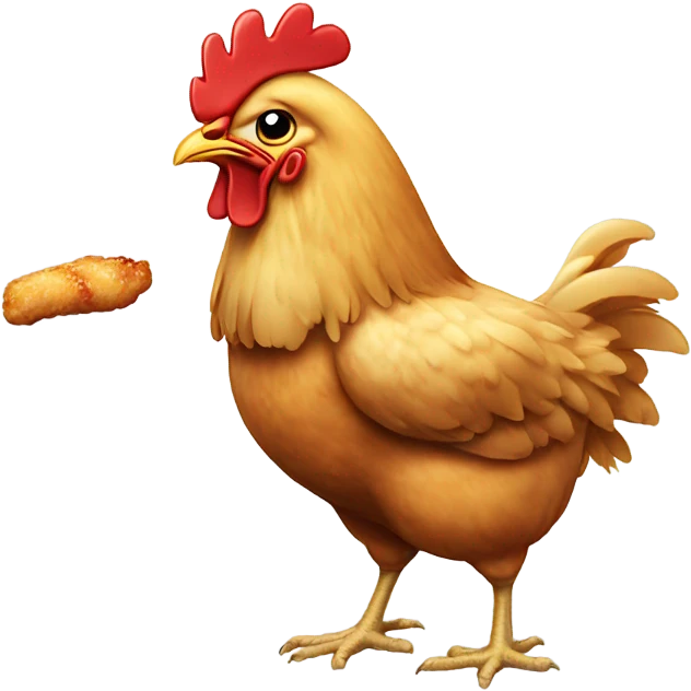 Chicken eating chicken wings emoji