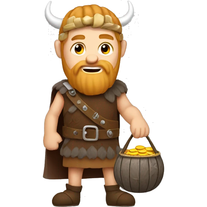 Viking holding a bag of coins  emoji