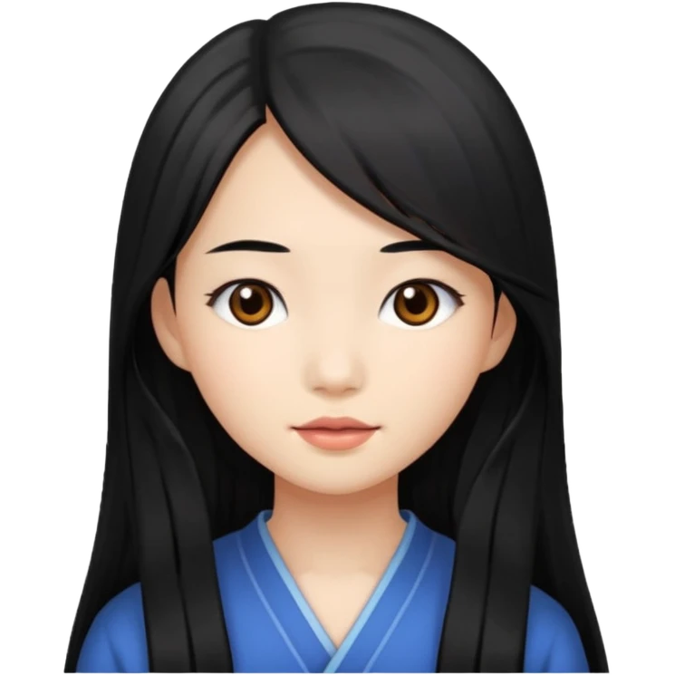 long hair, Asian girl  emoji