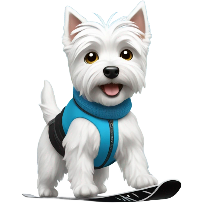 Westie snow skiing emoji