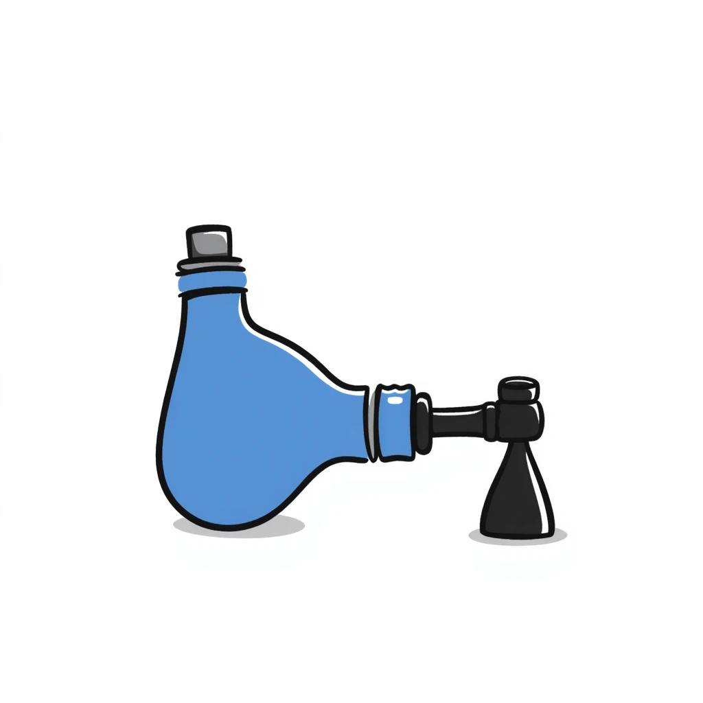 Hand-drawn blue VO2 max test mouthpiece with valve, simple fitness lab equipment emoji