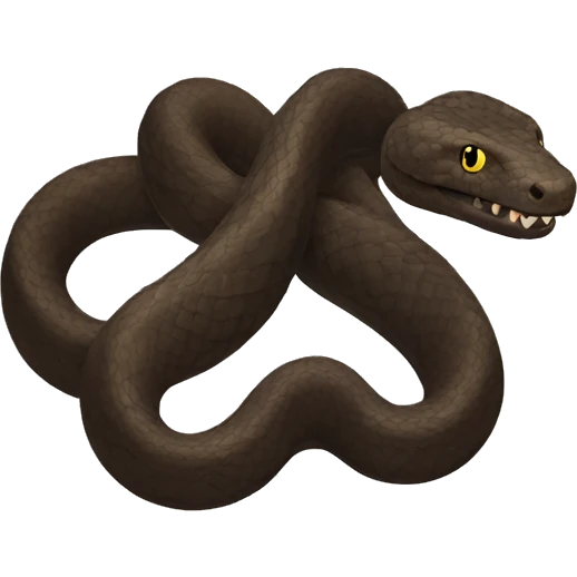 black-big-snake two headed two head should be shown color in brown emoji
