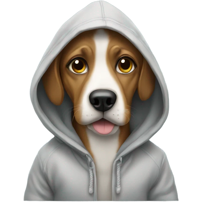 Dog wearing hoodie emoji