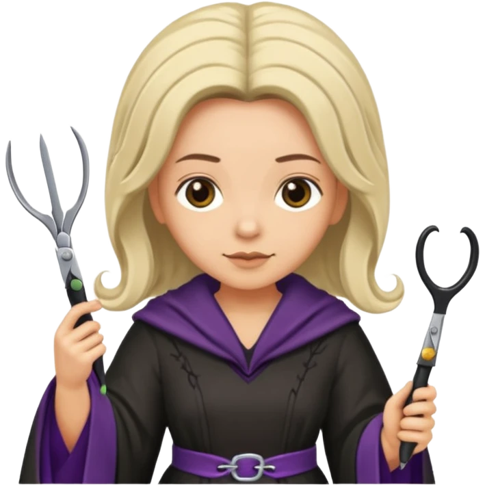hair dresser with witch robe emoji