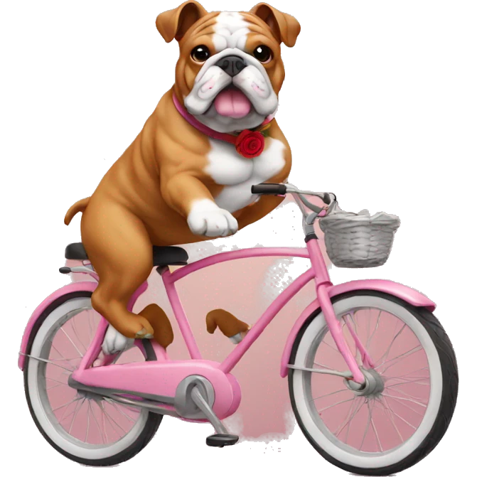 rose bulldog on a bike emoji