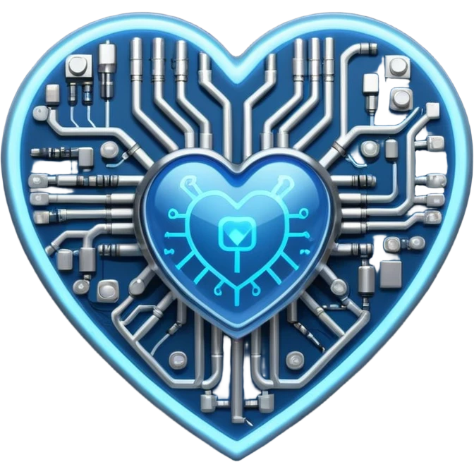 technology themed heart emoji
