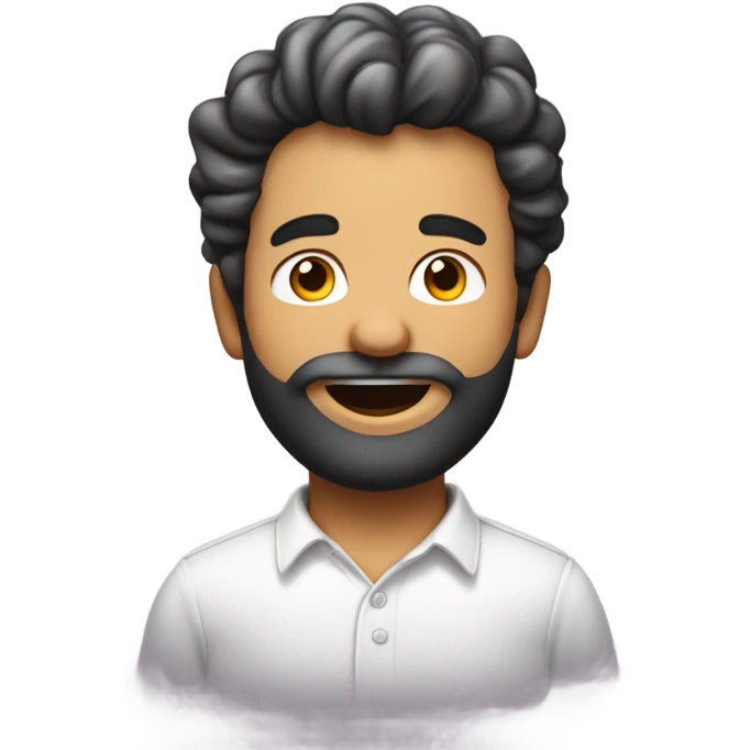 Petit gros cheveux blancs Barbe blanche qui fait la fete  emoji