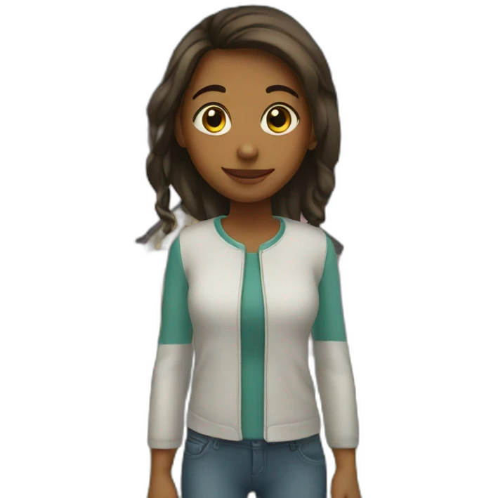 Girl with her house emoji
