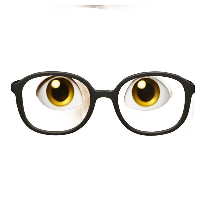 girl with blonde long hair with grey-green eyes and glasses  emoji