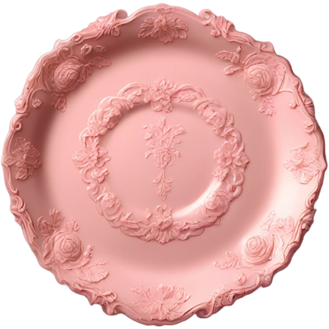 vintage rococo highly detailed rose pink plate emoji