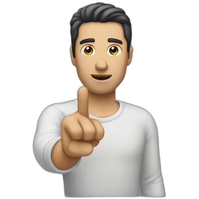 A man who put a finger in front of you emoji
