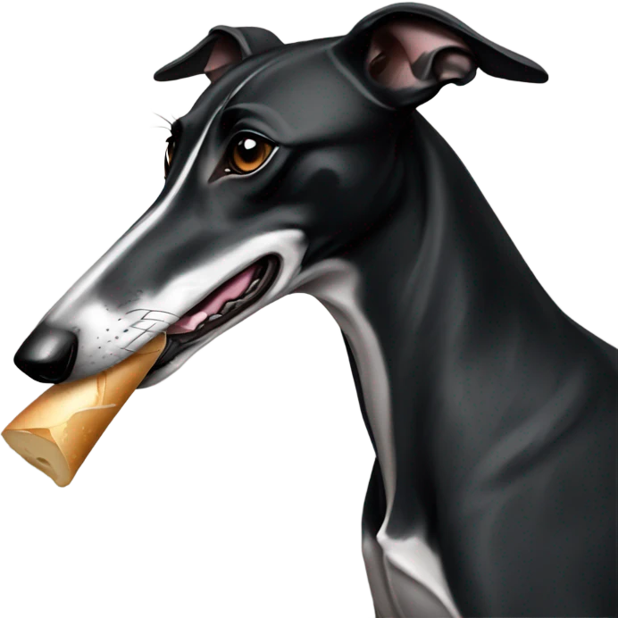 Black greyhound with baguette  emoji