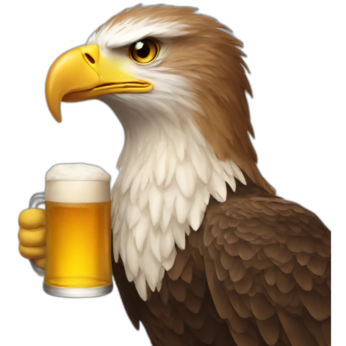 Eagle drinking beer emoji