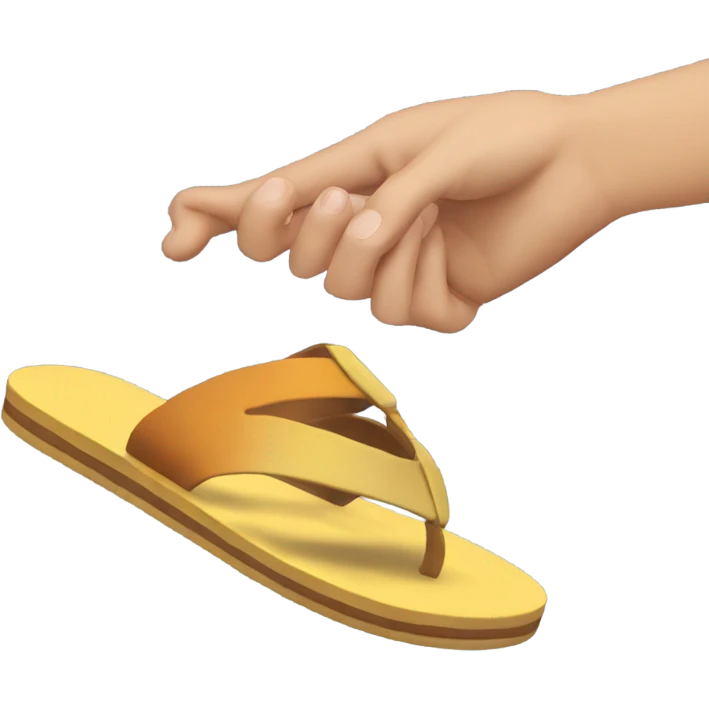 hand grabbing a flip flop emoji