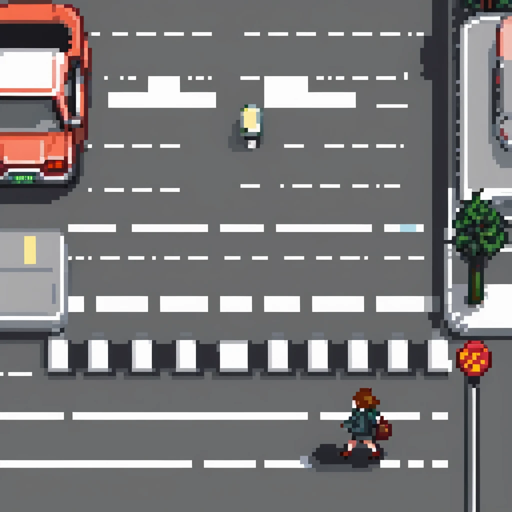 simple iconic city road with crosswalk emoji