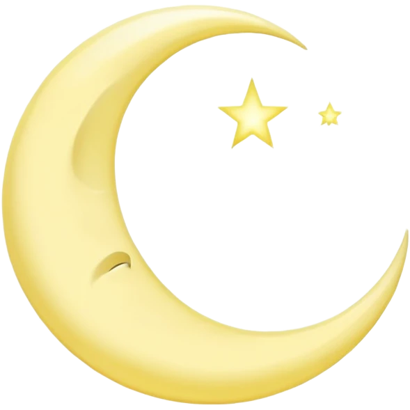 A crescent moon emoji, representing a thin, curved sliver of the moon in a waxing or waning phase. Soft glowing edges with a gentle curve, usually shown in pale yellow or white, symbolizing night, calmness, or spirituality. emoji