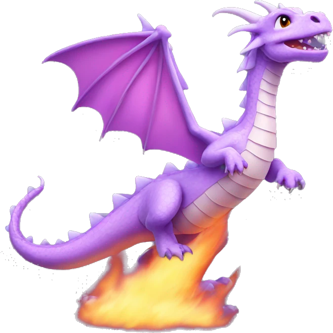 cute lilac fire breathing dragon  emoji