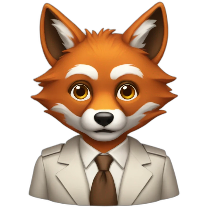 fox man computer genius emoji