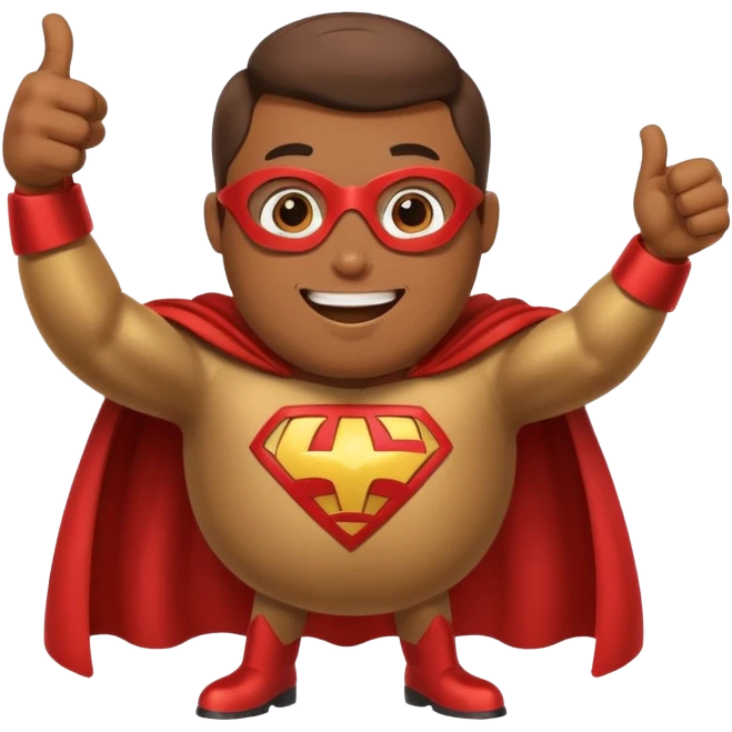 a superhero potato doing thumbs up emoji