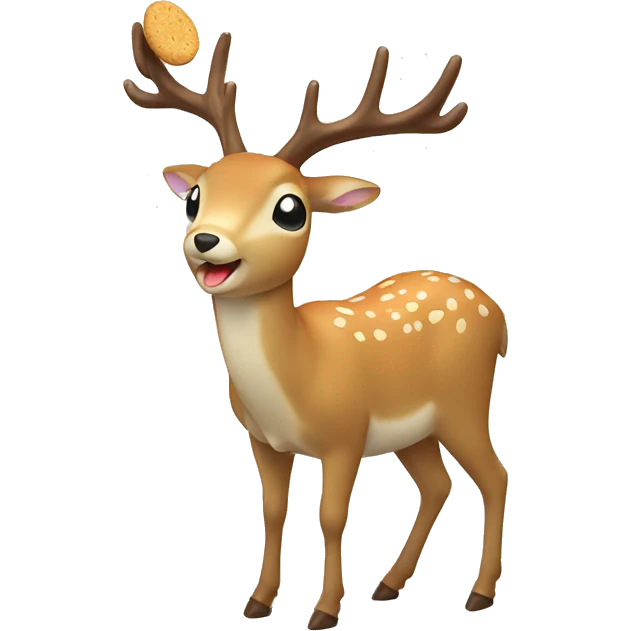 Deer from Japan eating biscuits  emoji