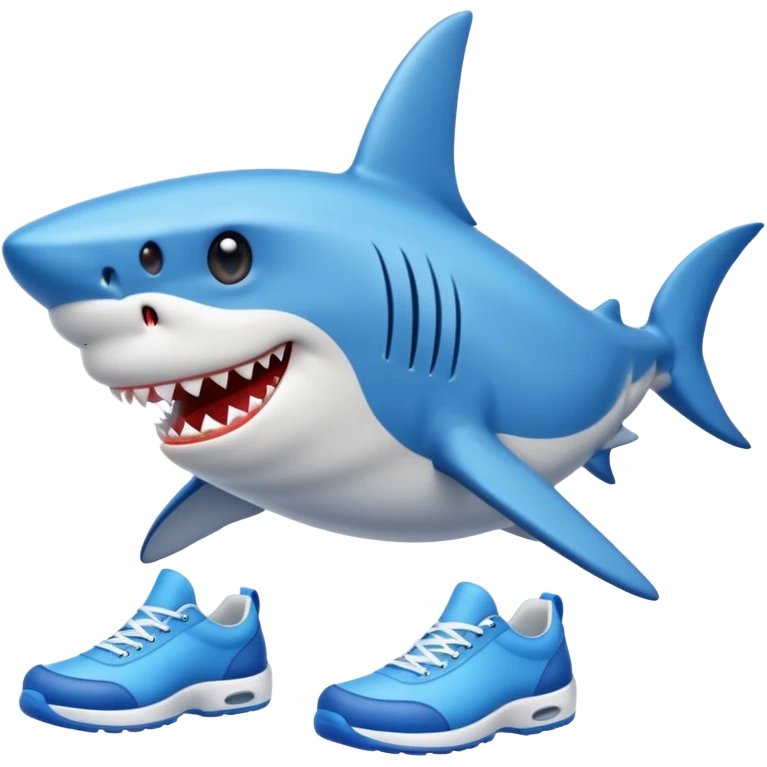 shark with blue shoes emoji