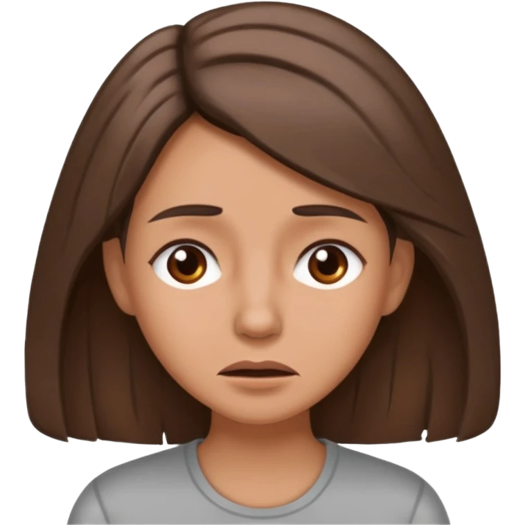 Ragazza con i capelli marroni e qualche capello bianco stressata  emoji