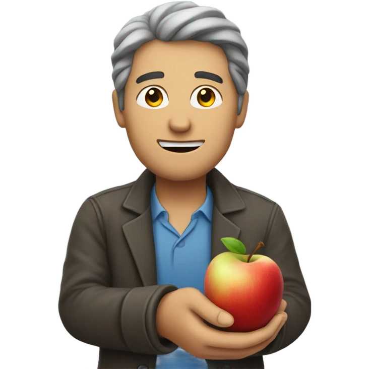 Man with apple in a hand emoji