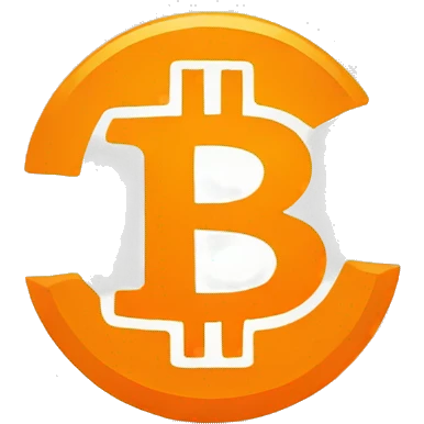 orange bitcoin logo, flat design emoji