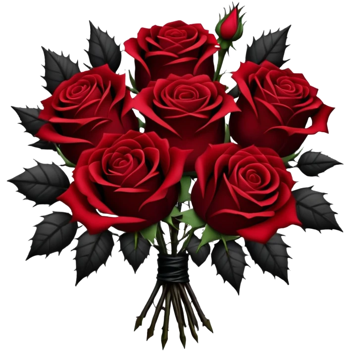 Black gothic bouquet of roses  emoji