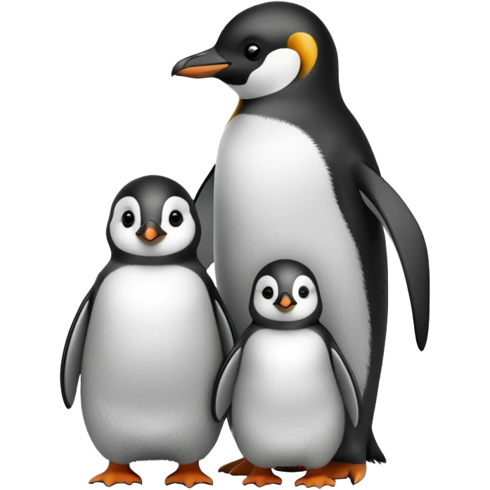 Parent and baby penguin together emoji