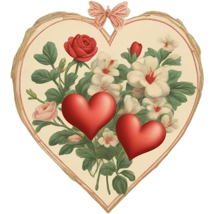 vintage valentine’s day card emoji