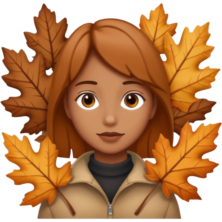  Brown autumn on hand emoji