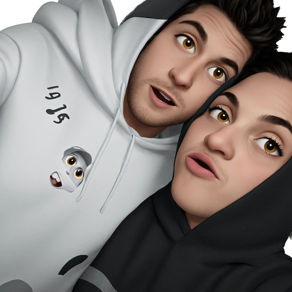boys in hoodies selfie emoji