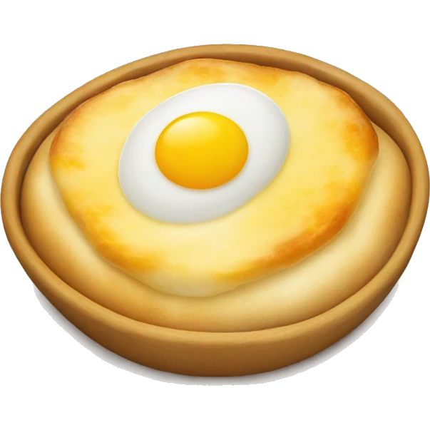adjaruli khachapuri cheeseboat with egg yolk emoji