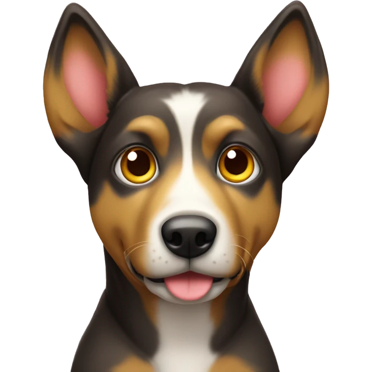 Perro con ojos de corazón color amarillo  emoji