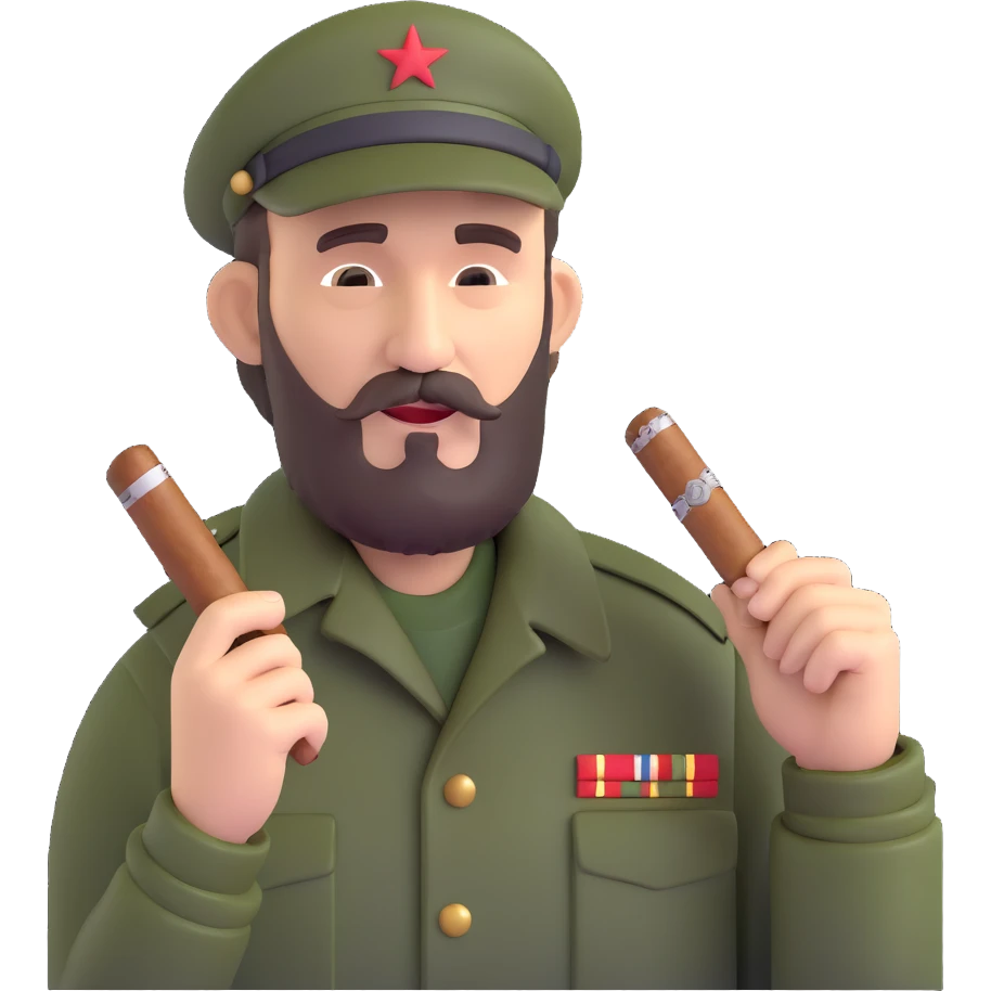Fidel Castro with a cigar emoji