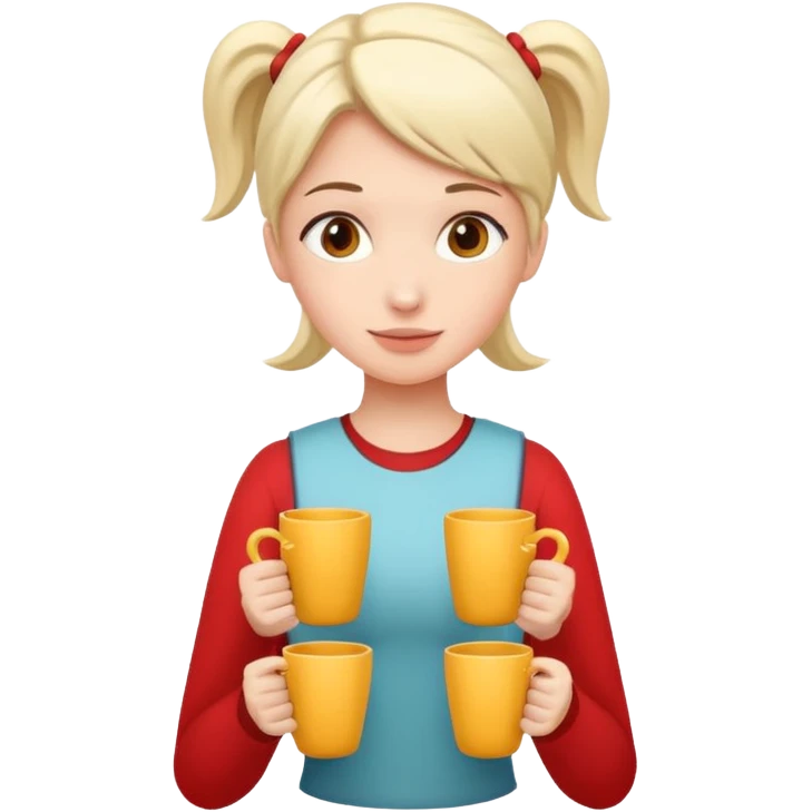 Girl with cups on her back  emoji