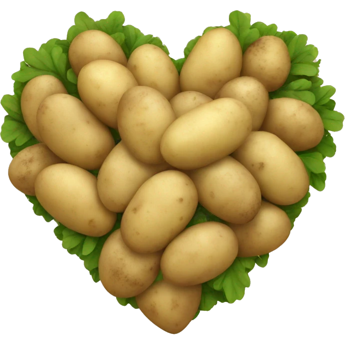 beige heart adorned with potatoes garland emoji