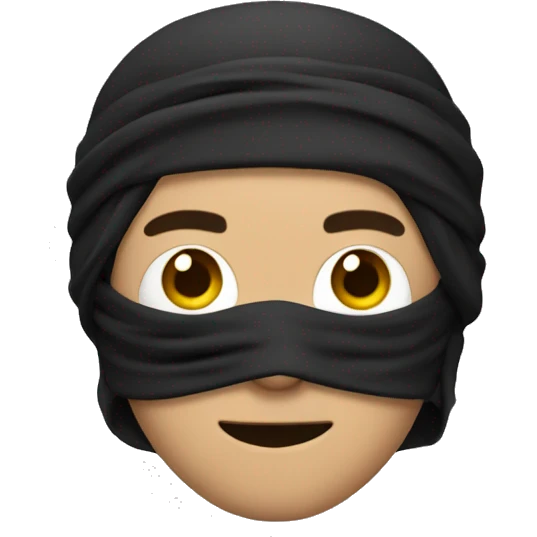 Un hombre con mascara de ninja blanco emoji