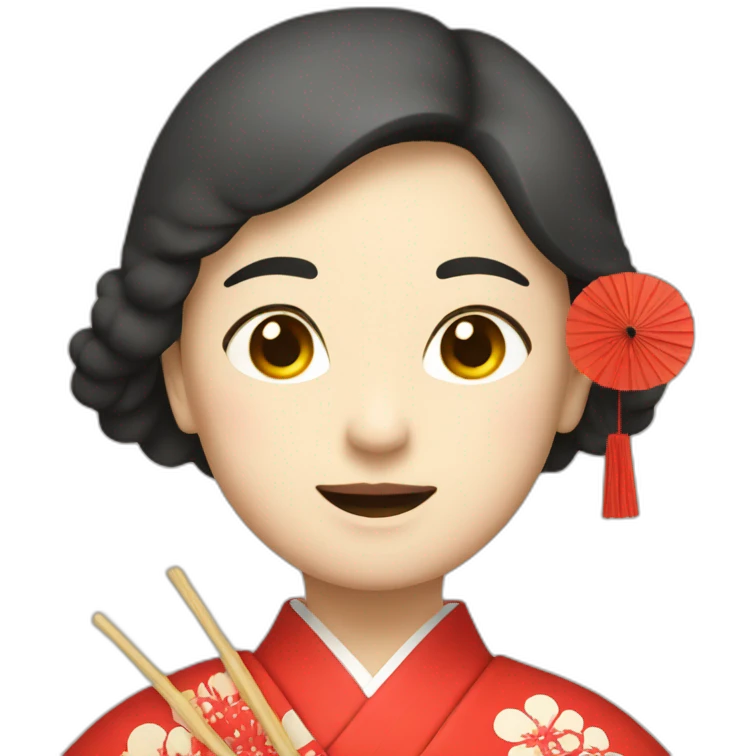 Japanese with a red fan emoji
