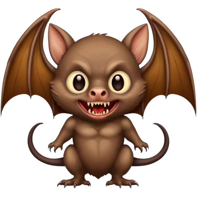 full body of vampire bat with fangs, front face  emoji
