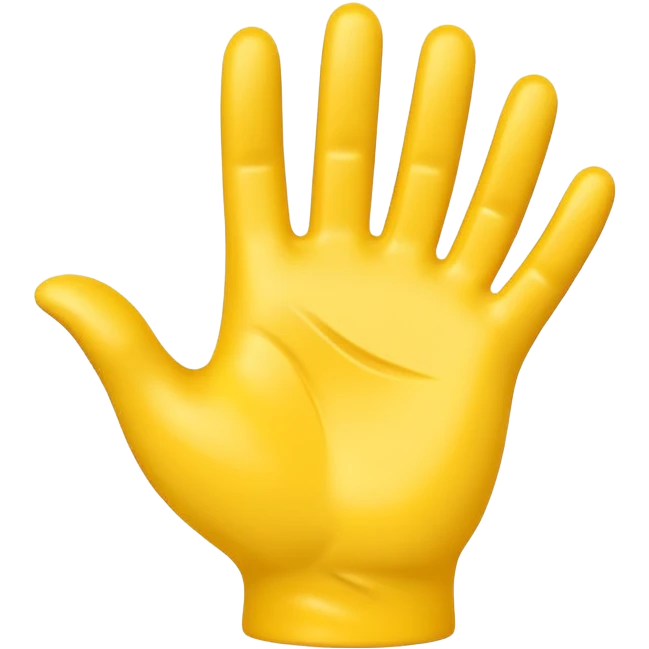 3D yellow hand wave icon no background emoji