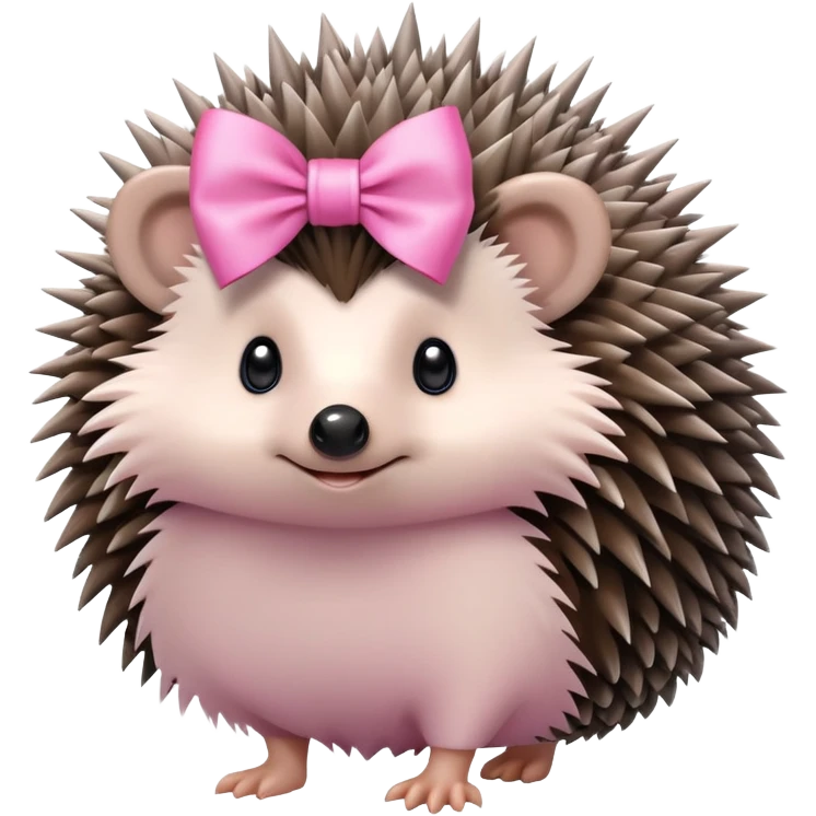 hedgehog with a pink bow emoji