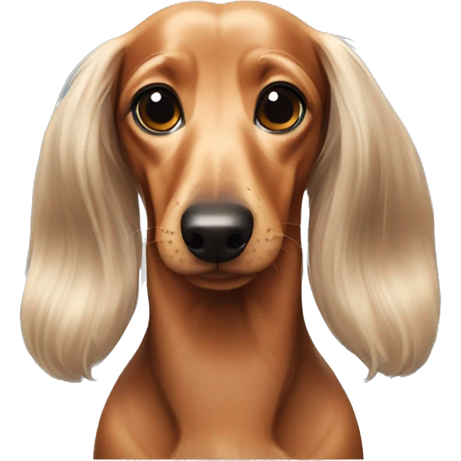 Long hair pie bald dachshund emoji
