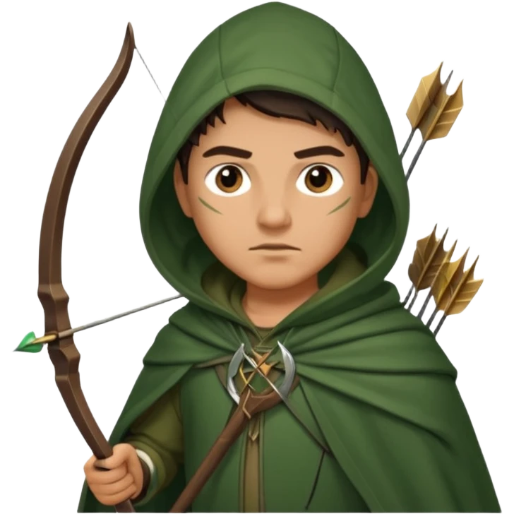 The classic hunter image with bow and arrow emoji